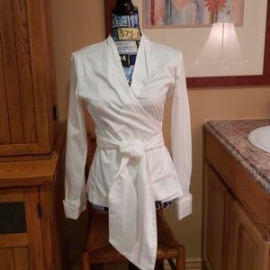 WHITE WRAP AROUND BLOUSE